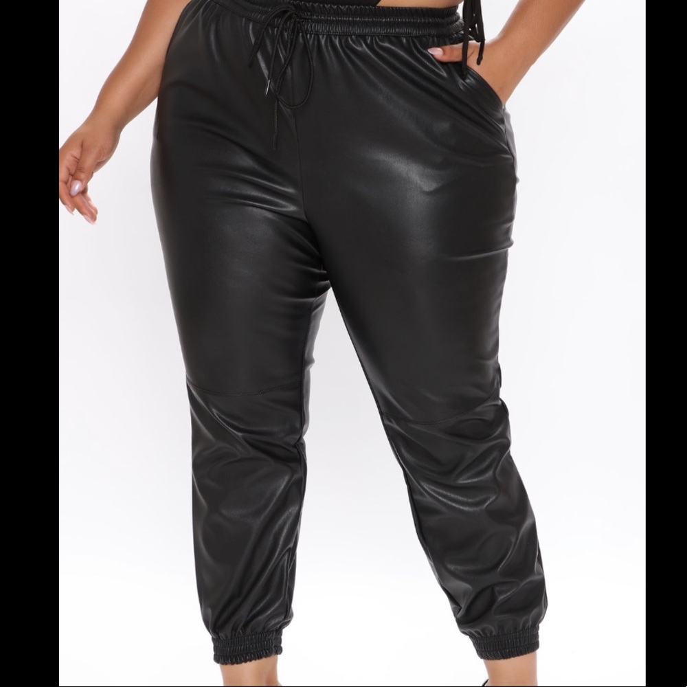Fashion Nova- Faux Leather Joggers
